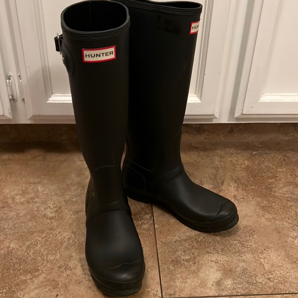 Hunter boots Womens matte black
